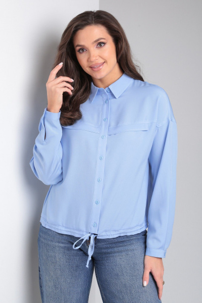 Блуза летняя укороченная свободная с поясом и разрезами Modema м.734/3 - фото 2