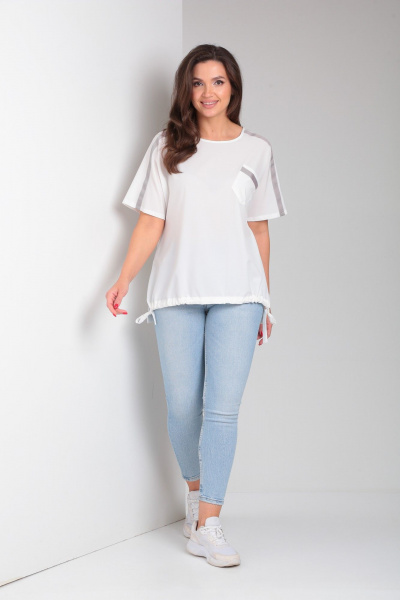 Блуза со стачной спинкой и накладным карманом из вискозы Modema м.765/3 - фото 5