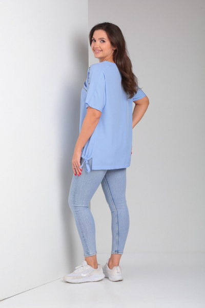 Блуза с разрезами и шнуром в нижней части, из вискозы Modema м.765/4 - фото 9