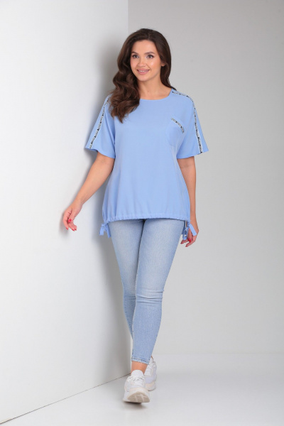 Блуза с разрезами и шнуром в нижней части, из вискозы Modema м.765/4 - фото 5