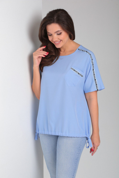 Блуза с разрезами и шнуром в нижней части, из вискозы Modema м.765/4 - фото 3