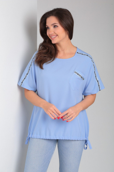 Блуза с разрезами и шнуром в нижней части, из вискозы Modema м.765/4 - фото 2