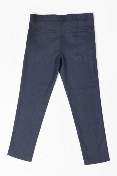 Деловые брюки из костюмной ткани с стрелками и резинкой Pan-Mod 4081 темно-синий - фото 2