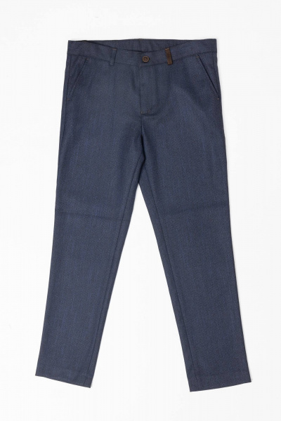 Деловые брюки из костюмной ткани с стрелками и резинкой Pan-Mod 4081 темно-синий - фото 1