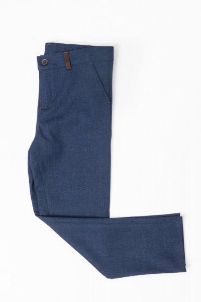 Комфортные брюки из текстиля с регулятором пояса Pan-Mod 4081 синий - фото 4