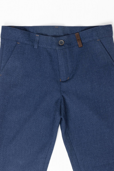 Комфортные брюки из текстиля с регулятором пояса Pan-Mod 4081 синий - фото 2