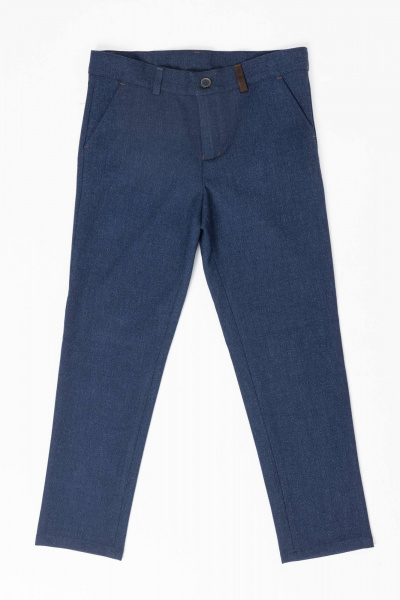 Комфортные брюки из текстиля с регулятором пояса Pan-Mod 4081 синий - фото 1