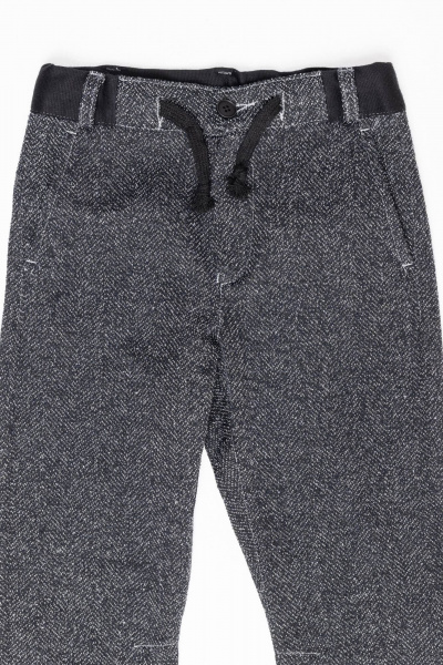 Демисезонные треголовые брюки с регулятором пояса и стрелками Pan-Mod 4080 черный+белый - фото 2