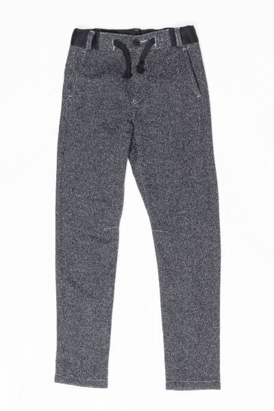 Демисезонные треголовые брюки с регулятором пояса и стрелками Pan-Mod 4080 черный+белый - фото 1