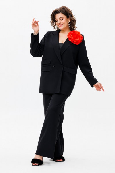 Костюм 2-ка из текстиля: жакет и брюки на резинке Anelli 1398 тайна - фото 9