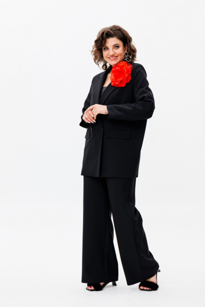 Костюм 2-ка из текстиля: жакет и брюки на резинке Anelli 1398 тайна - фото 6