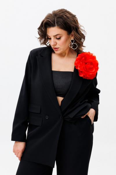 Костюм 2-ка из текстиля: жакет и брюки на резинке Anelli 1398 тайна - фото 3