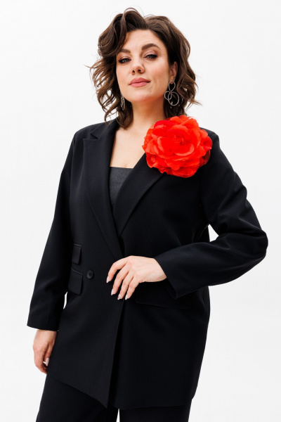 Костюм 2-ка из текстиля: жакет и брюки на резинке Anelli 1398 тайна - фото 2