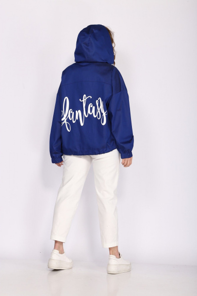 Демисезонная ветровка с капюшоном, принтом и накладными карманами TAiER 1058-1 синий - фото 3
