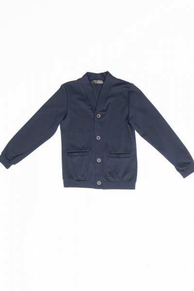 Трикотажный джемпер для мальчика с резинкой на рукавах и низу Pan-Mod 4503 темно-синий - фото 2