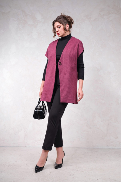 Демисезонное синее платье с отложным воротником и разрезом Avanti 1659 - фото 3