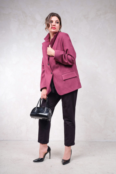 Демисезонный розовый жакет с застежкой на пуговицы Avanti 1658 - фото 4