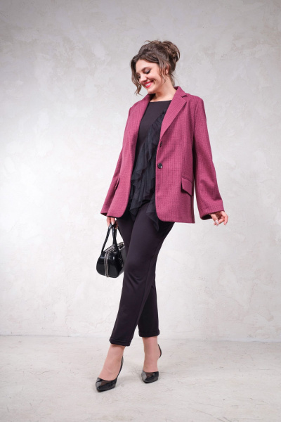 Демисезонный розовый жакет с застежкой на пуговицы Avanti 1658 - фото 3