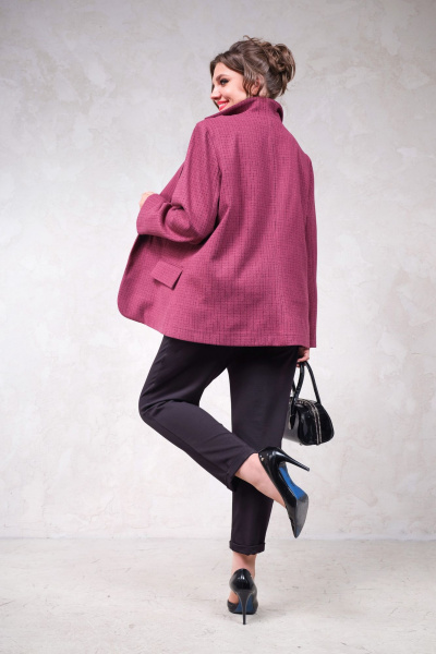 Демисезонный розовый жакет с застежкой на пуговицы Avanti 1658 - фото 2