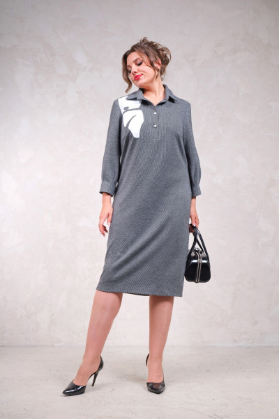 Демисезонное платье с печатью бабочки и рукавом 3/4 Avanti 1656 - фото 5