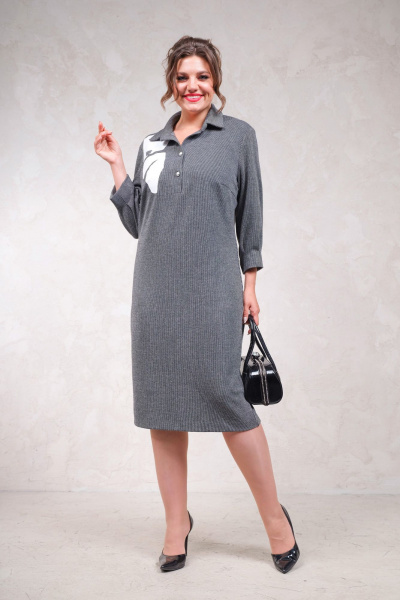 Демисезонное платье с печатью бабочки и рукавом 3/4 Avanti 1656 - фото 1