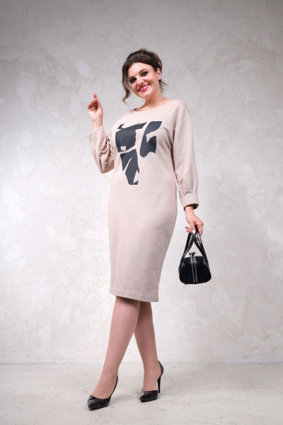 Платье свободного силуэта с шлицей и лодочной горловиной Avanti 1655-2 - фото 1