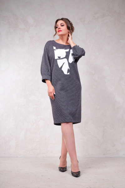 Платье свободного силуэта с абстрактной печатью и рукавом 3/4 Avanti 1655-1 - фото 1