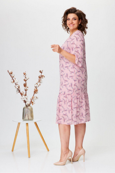 Платье летнее из шифона с сборками и средним швом Fortuna ШЖ 669 розовый_лаванда - фото 2