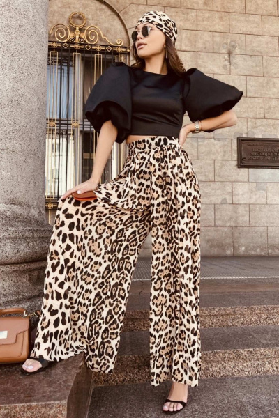 Черный топ из атласа с молнией на спине ENZA 808 черный - фото 1