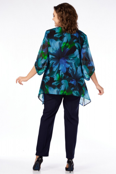 Блуза из шифона с ярким принтом и свободным рукавом Элль-стиль 2263а - фото 5