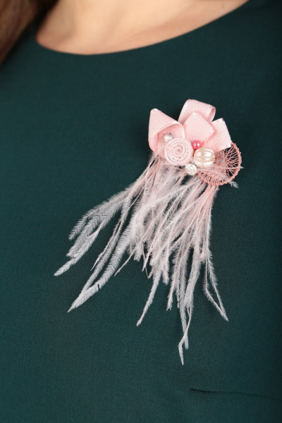 Платье Милора-стиль 758 т.зеленый - фото 3