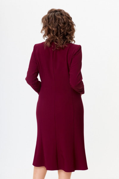 Платье миди винного цвета с двубортной застежкой и декоративными деталями ANASTASIA MAK 1121 винный - фото 8