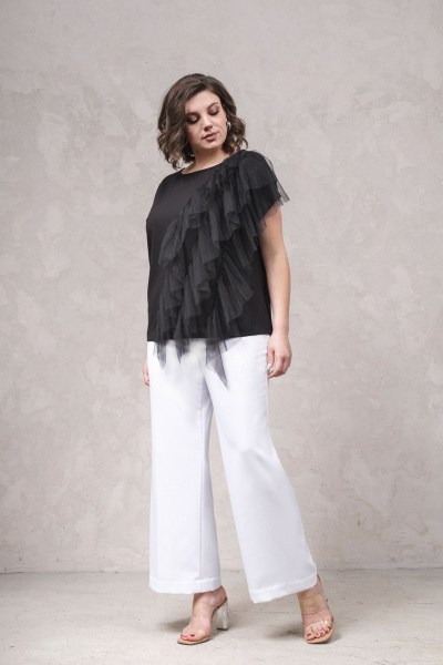 Блуза из тонкого трикотажа с отделкой из фатина Avanti 1644-1 - фото 2