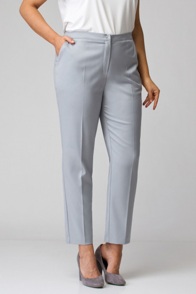 Классические брюки с резинкой и карманами для повседневных образов Мишель стиль 1100Б дымчатый - фото 2