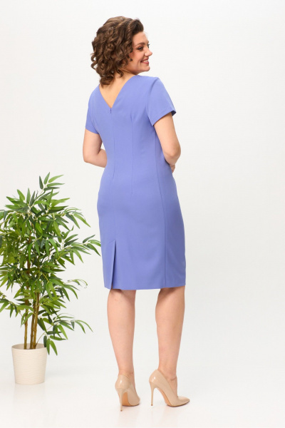 Платье миди с шлицей, складками и текстильной подкладкой Moda Versal П1462 лавандовый - фото 3