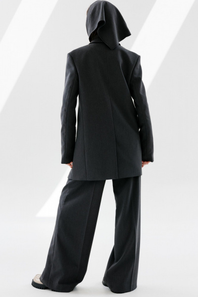 Брюки прямого кроя из текстиля с наклонными карманами NikVa 710-1 графит - фото 5