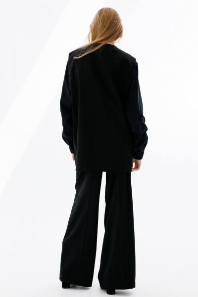 Брюки прямого кроя из текстиля с наклонными карманами NikVa 710-2 чёрный - фото 5