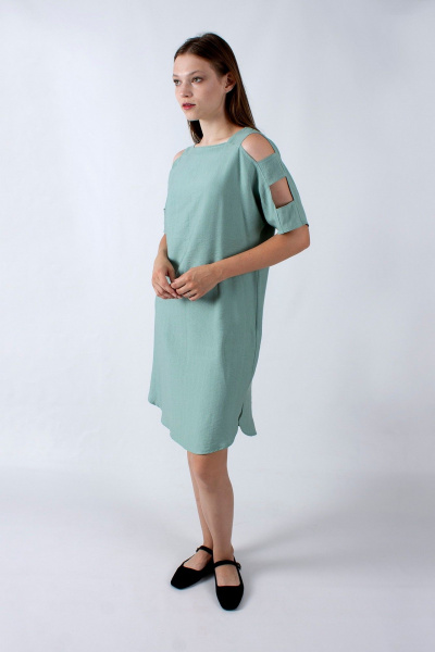 Прямое летнее платье с разрезами и декоративными вставками Mita ЖМ1215 - фото 3