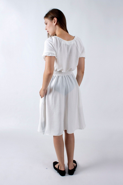 Платье летнее с отрезной талией и рукавом фонарик Mita ЖМ1145a белый - фото 5