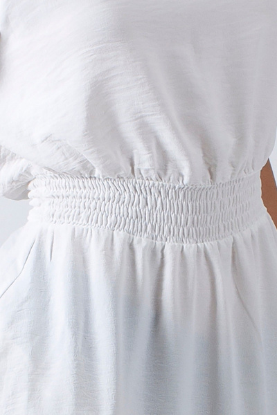 Платье летнее с отрезной талией и рукавом фонарик Mita ЖМ1145a белый - фото 3
