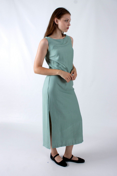 Платье без рукава с разрезами и лодочной горловиной Mita ЖМ1216 - фото 3