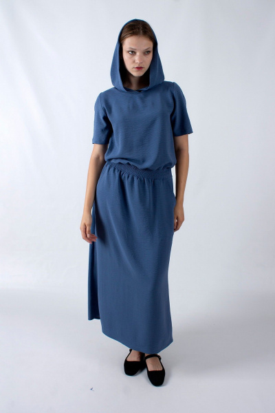 Платье прямого кроя с капюшоном и карманами Mita ЖМ1177a - фото 3