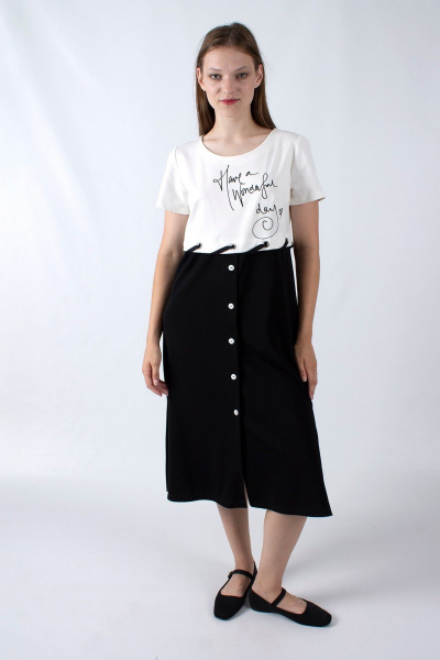 Платье из трикотажа с завышенной талией и шнуровкой Mita ЖМ1153 - фото 1