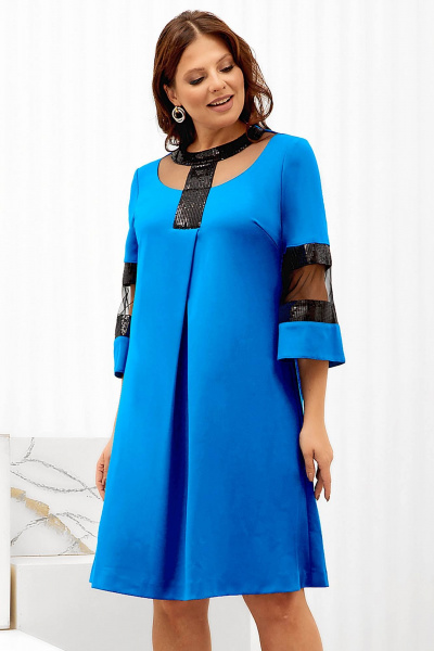 Платье А-силуэта с пайетками и сетчатой вставкой Gold Style 2584 - фото 8