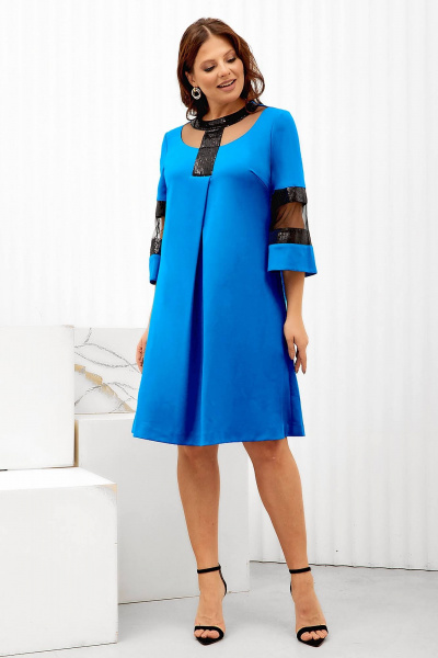 Платье А-силуэта с пайетками и сетчатой вставкой Gold Style 2584 - фото 7