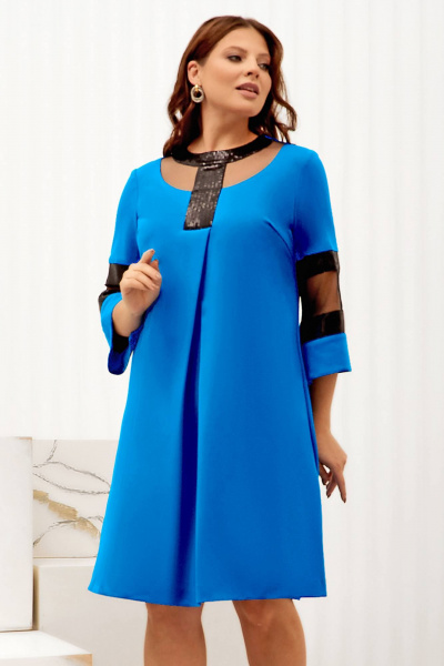 Платье А-силуэта с пайетками и сетчатой вставкой Gold Style 2584 - фото 5