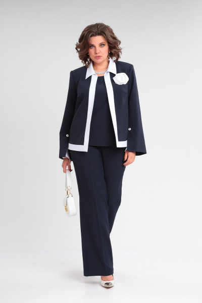 Брюки, брошь, жакет, топ Lady Secret 2921/1 синий+белый - фото 7