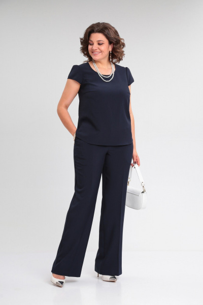 Брюки, брошь, жакет, топ Lady Secret 2921/1 синий+белый - фото 2