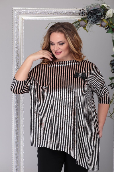 Брюки, джемпер Michel chic 1196 беж_полоска - фото 5