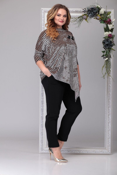 Брюки, джемпер Michel chic 1196 беж_полоска - фото 3
